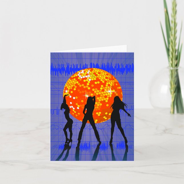 Carte Silhouette de danse en soirée disco (Créateur téléchargé)