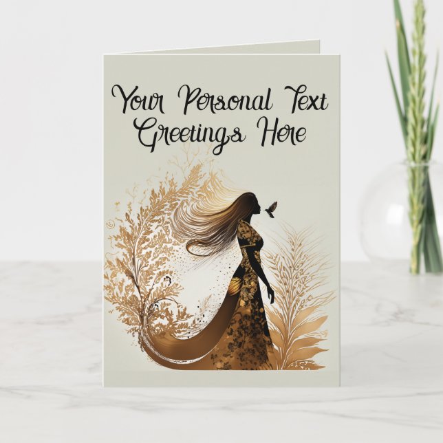 Carte Silhouette de femme africaine magnifique personnal (Devant)