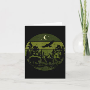 Carte Silhouette de forêt faunique nature extérieur homm