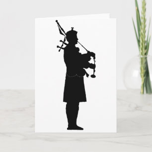 Carte Silhouette de joueur de cornemuse