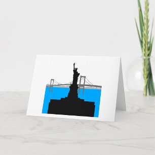 Carte Silhouette de la Statue de la Liberté sur la skyli