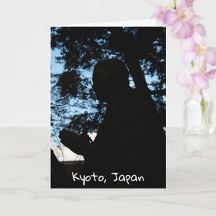 Carte Silhouette de la statue du temple de Chion, Kyoto,