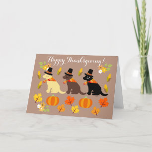 Carte Silhouette de Labrador de bon thanksgiving