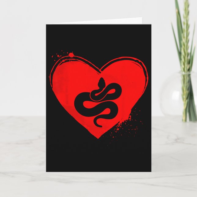 Carte Silhouette de serpent en forme de cœur pour la Sai (Devant)