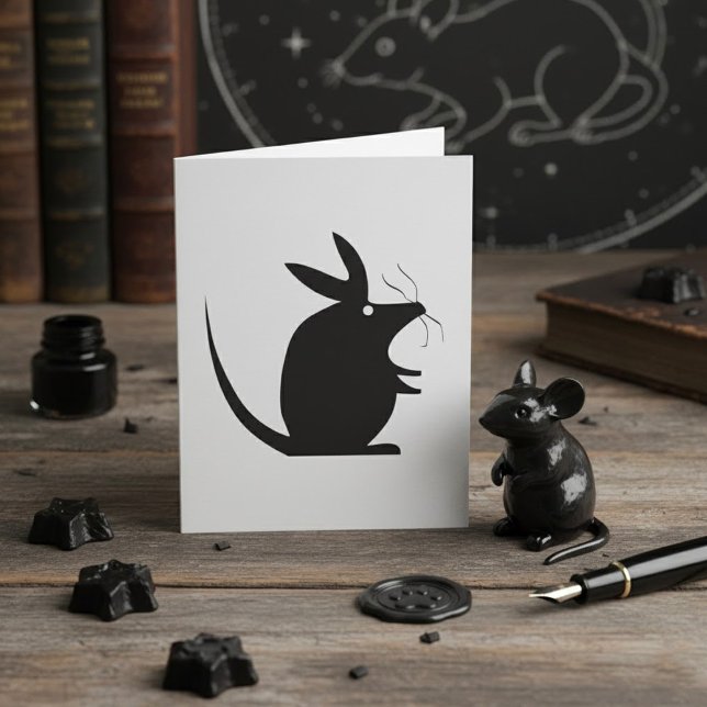 Carte Silhouette de Souris Animal Minimaliste (Créateur téléchargé)