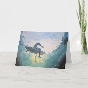 carte silhouette de surfeur