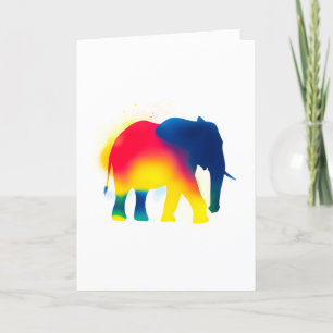 Carte Silhouette d'éléphant à peinture en vaporisateur c