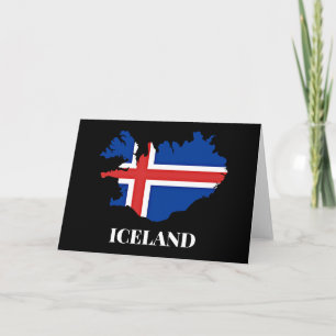 Carte Silhouette d'Islande, drapeau,