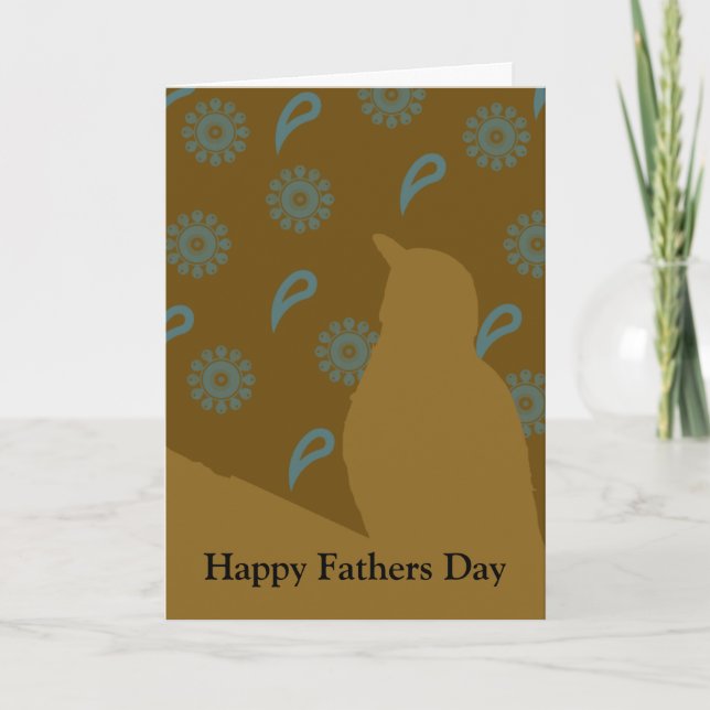 Carte Silhouette d'Oiseau Brown Turquoise (Devant)