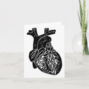 Carte Silhouette du coeur noir Anatomie humaine Art