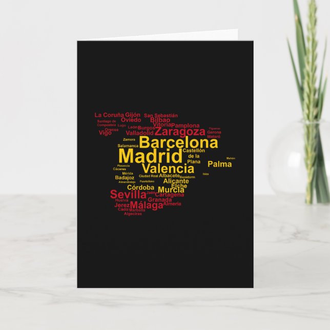 Carte Silhouette du drapeau de l'Espagne  (Devant)