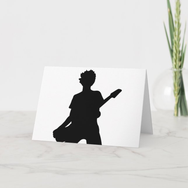 Carte Silhouette guitariste - B&W (Devant)