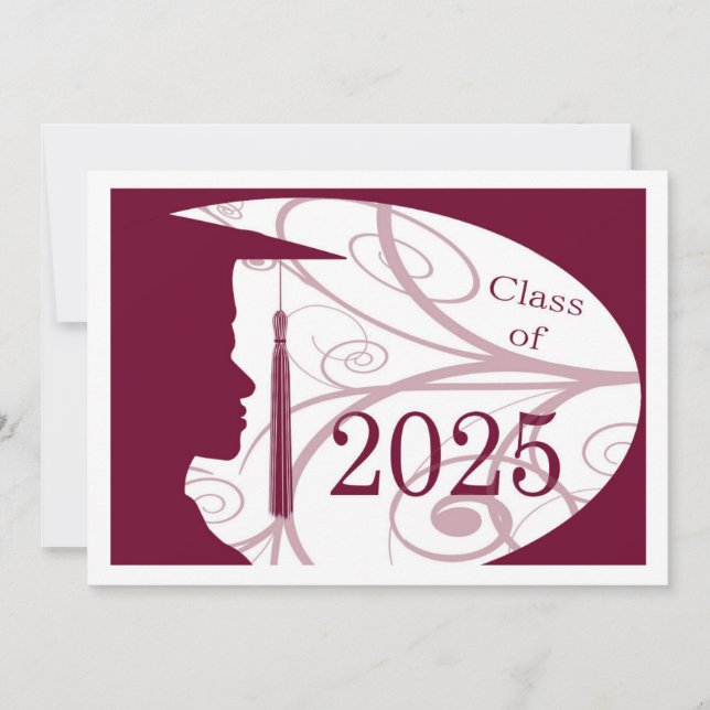 Carte Silhouette homme blanc et bordeaux 2025 (Devant)