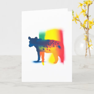 Carte Silhouette Hyena Peinture Spray Colorée