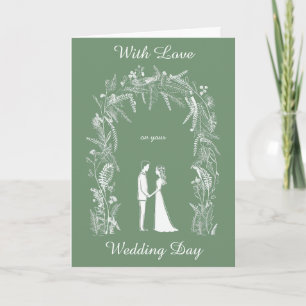 Carte Silhouette mariée et Mariage personnalisé