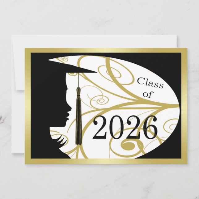 Carte silhouette noir et or 2026 (Devant)