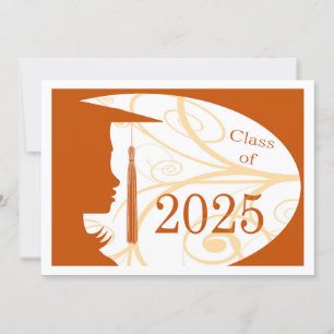 Carte Silhouette orange et blanche 2025