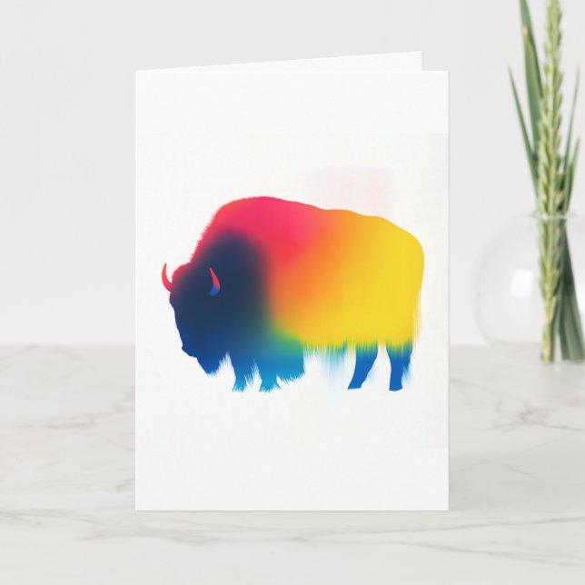 Carte Silhouette pour bison de peinture à vaporisa (Devant)