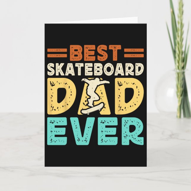 Carte Silhouette Rétro Skateboard Skateboarder Planche à (Devant)