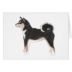 Carte Silhouette Shiba Inu Chien de couleur Tri