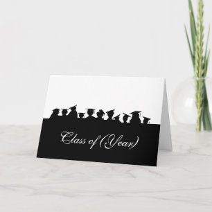 Carte Silhouettes noires des diplômés Personnaliser anné