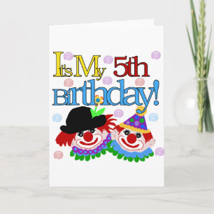 Carte Silly Clowns 5th Birthday Tshirts et cadeaux