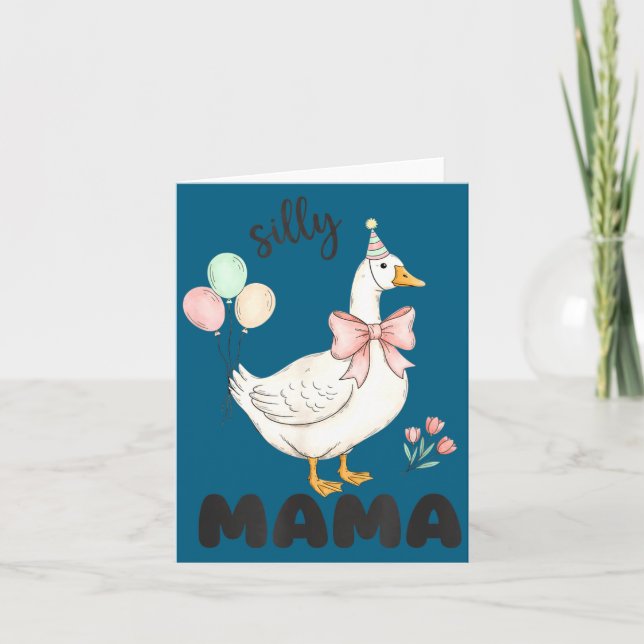 Carte Silly Mama Goose Mom Birthday Party Family Matchin (Devant)