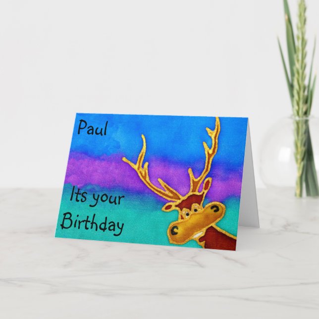 Carte Silly Stag. Paul, c'est ton anniversaire (Devant)