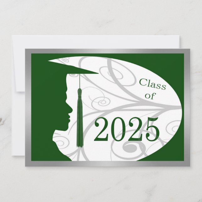Carte Silver and Green Man Silhouette 2025 (Devant)