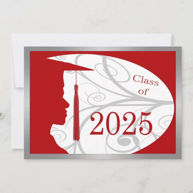 Carte Silver and Red Man Silhouette 2025 (Devant)