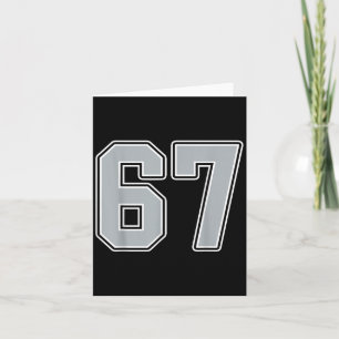 Carte Silver Black White Numéro 67 Joueur Jersey Uniform
