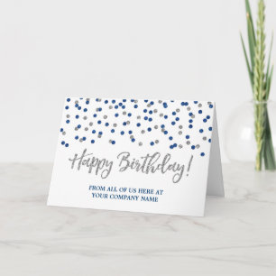 Carte Silver Gold Dots Business From Group Birthday Card