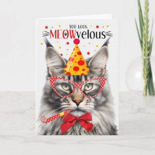 Carte Silver Maine Coon Tabby Cat MEOWvelous Anniversair