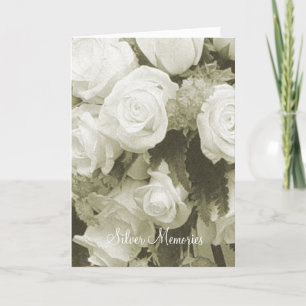 Carte Silver Memories Sepia Rose Anniversaire Card