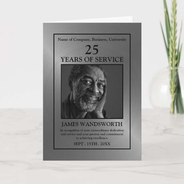 Carte Silver/Personalised Photo - Employee Award Card (Devant)