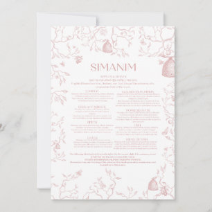 Carte Simanim Toile Rose 2023