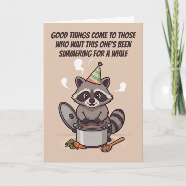 Carte Simmering For A While Funny Birthday (Devant)