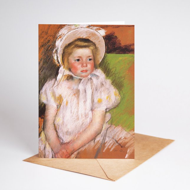 Carte Simone dans un Bonnet blanc | Mary Cassatt (Créateur téléchargé)