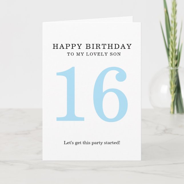 Carte simple 16 ans. (Devant)