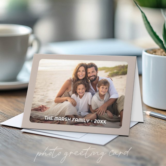 Carte Simple 1 Photo Couverture Complète - Superposition (Custom Photo Folded Greeting Card)