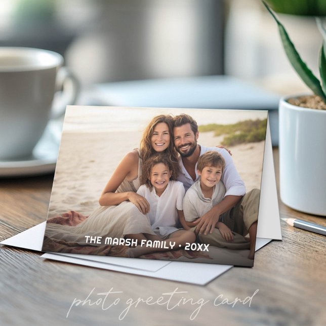 Carte Simple 1 Photo Couverture Complète - Texte Épais e (Custom Photo Folded Greeting Card)