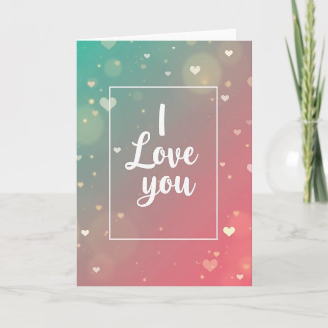 Carte Simple à motif de cœurs amoureux (Devant)