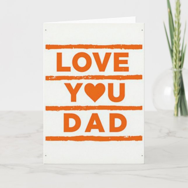 Carte Simple à Rayures Love You Papa (Devant)
