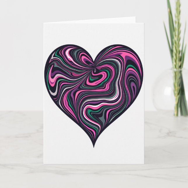 Carte simple abstraite en forme de cœur (Devant)