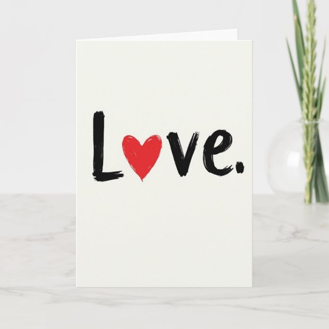 Carte Simple Amour Coup de Pinceau (Devant)