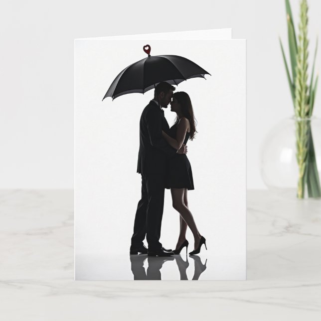 Carte Simple Amour Parapluie (Devant)