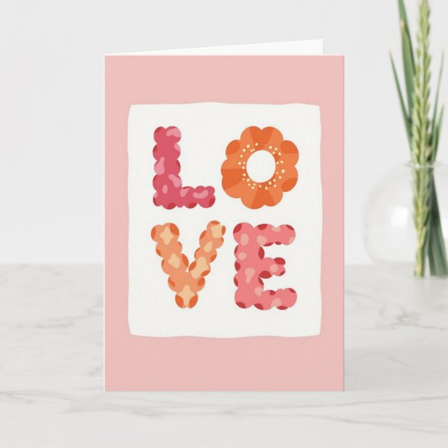 Carte Simple Amour Ponctué (Devant)
