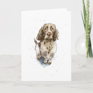 Carte Simple Anniversaire de chien Springer Spaniel drôl