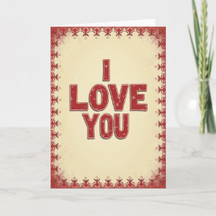 Carte simple avec motif Je t'aime
