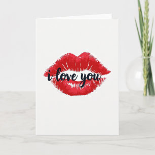 Carte Simple Baiser de Levres Je T'Aime